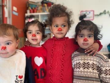 Children in red for red nose awareness at Tarneit