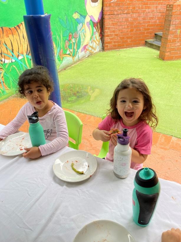 Children at Putney childcare enjoying their food